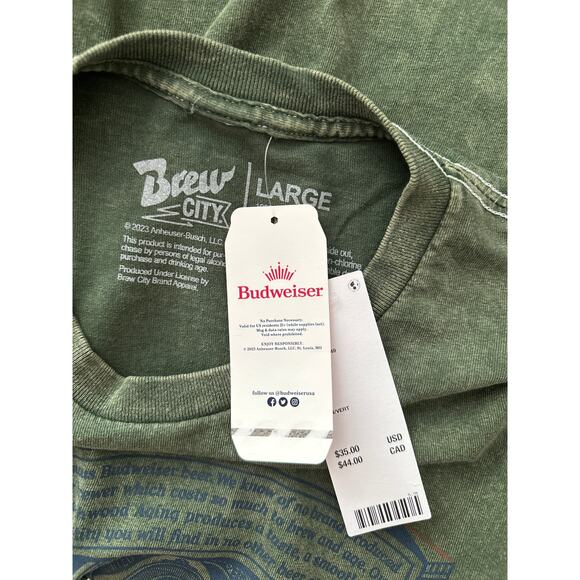 Brew City Budweiser "King‎ of Beers" Tee - Size Large Men's - NWT - Picture 5 of 5